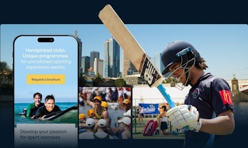 Sport Lived header image. The image displays a mobile view of the website alongside a cricketer and photographs of the gap years.